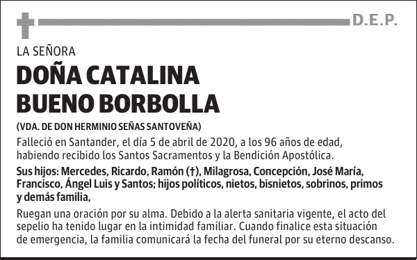 DOÑA CATALINA BUENO BORBOLLA