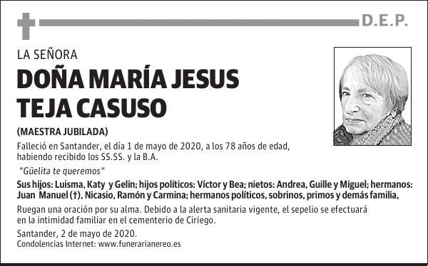 DOÑA MARÍA JESUS TEJA CASUSO