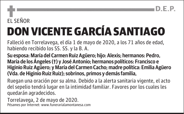 DON VICENTE GARCÍA SANTIAGO