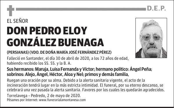DON PEDRO ELOY GONZÁLEZ BUENAGA