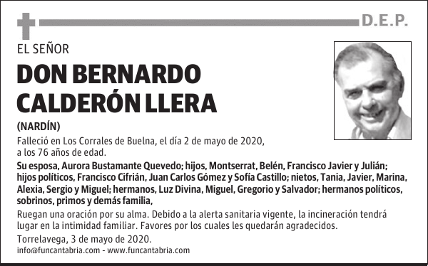 DON BERNARDO CALDERÓN LLERA