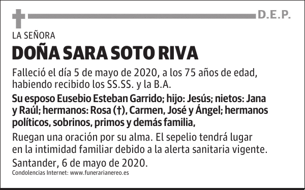 DOÑA SARA SOTO RIVA