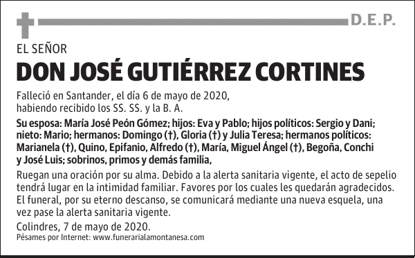 DON JOSÉ GUTIÉRREZ CORTINES
