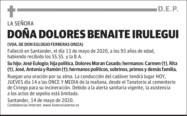 DOÑA DOLORES BENAITE IRULEGUI