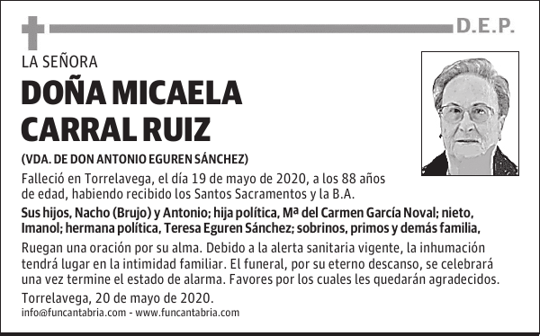 DOÑA MICAELA CARRAL RUIZ