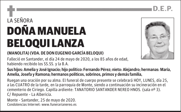 DOÑA MANUELA BELOQUI LANZA