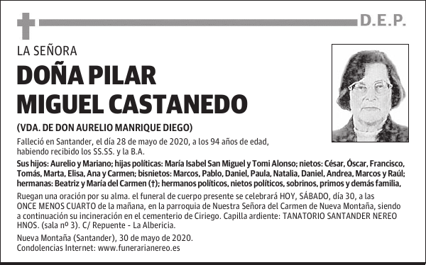 DOÑA PILAR MIGUEL CASTANEDO