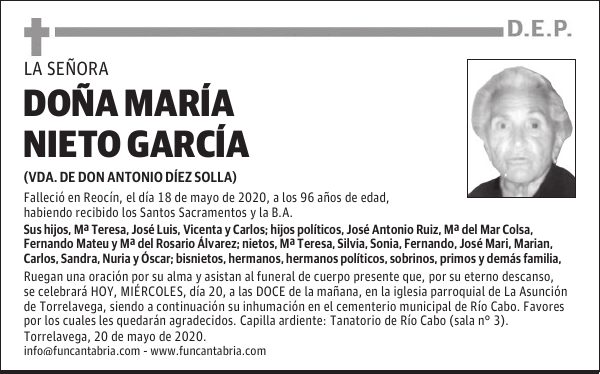 DOÑA MARÍA NIETO GARCÍA