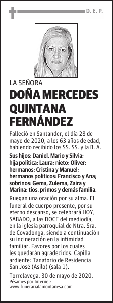 DOÑA MERCEDES QUINTANA FERNÁNDEZ