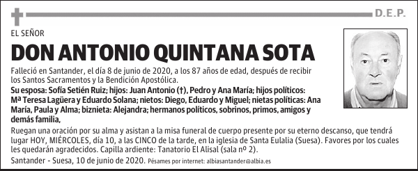 DON ANTONIO QUINTANA SOTA