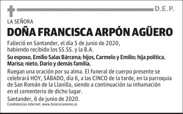 DOÑA FRANCISCA ARPÓN AGÜERO