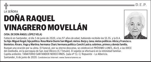 DOÑA RAQUEL VINAGRERO MOVELLÁN