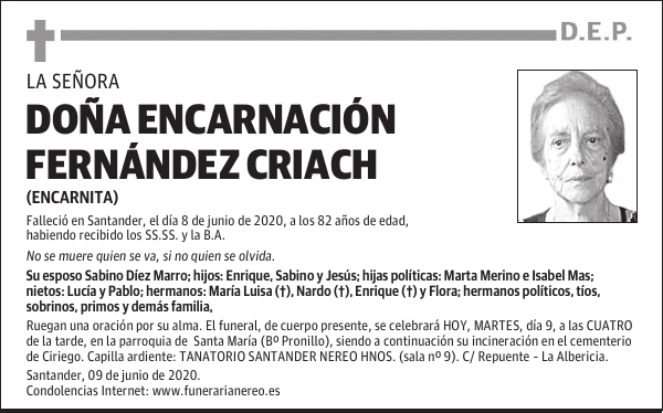 DOÑA ENCARNACIÓN FERNÁNDEZ CRIACH