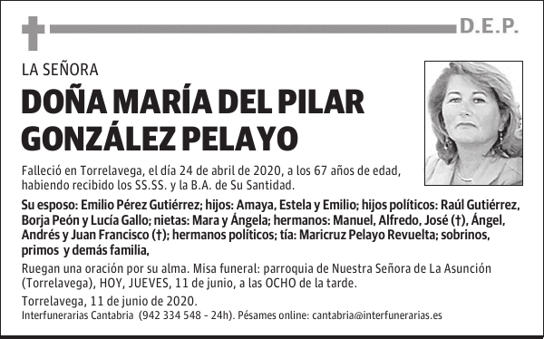 DOÑA MARÍA DEL PILAR GONZÁLEZ PELAYO