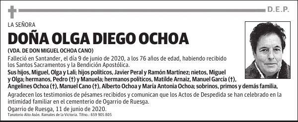 DOÑA OLGA DIEGO OCHOA