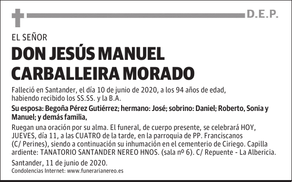 DON JESÚS MANUEL CARBALLEIRA MORADO