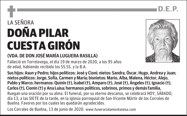 DOÑA PILAR CUESTA GIRÓN