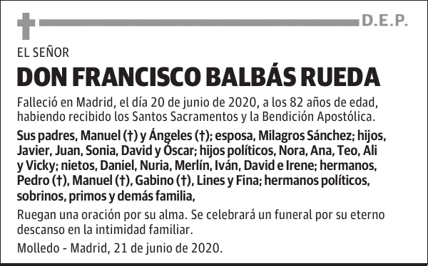 DON FRANCISCO BALBÁS RUEDA