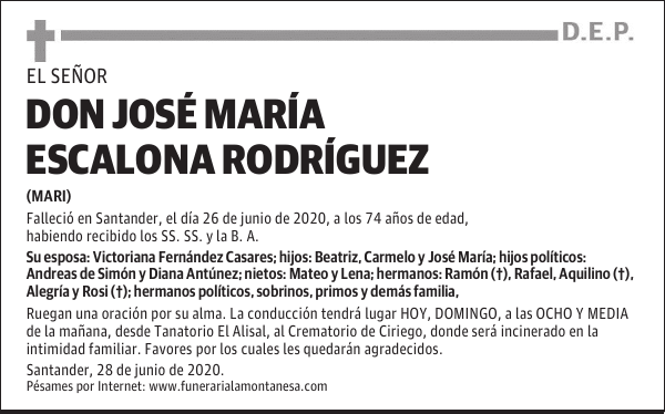 DON JOSÉ MARÍA ESCALONA RODRÍGUEZ