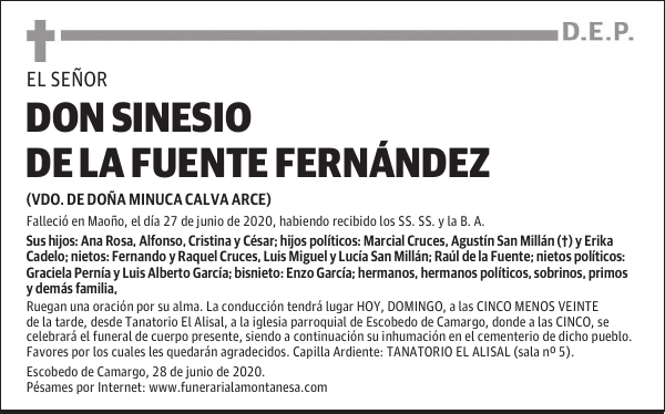 DON SINESIO DE LA FUENTE FERNÁNDEZ