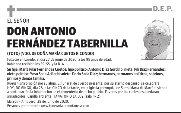 DON ANTONIO FERNÁNDEZ TABERNILLA