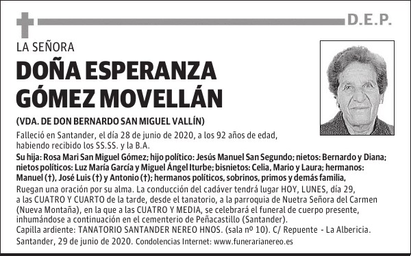 DOÑA ESPERANZA GÓMEZ MOVELLÁN