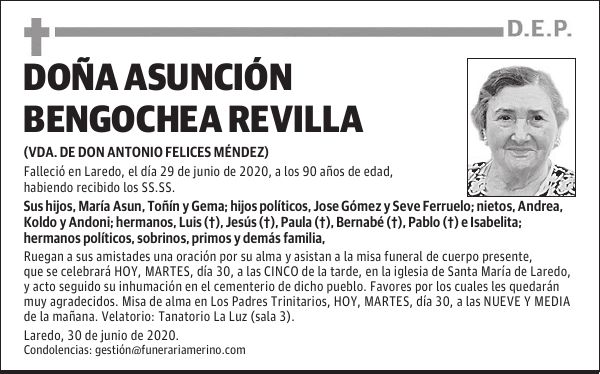 DOÑA ASUNCIÓN BENGOCHEA REVILLA