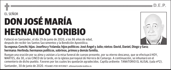 DON JOSÉ MARÍA HERNANDO TORIBIO
