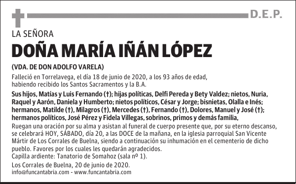 DOÑA MARÍA IÑÁN LÓPEZ