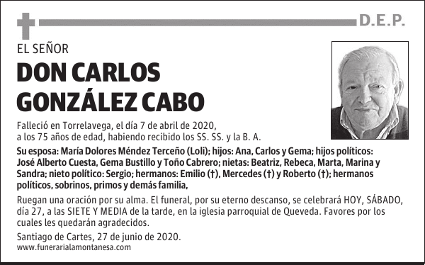 DON CARLOS GONZÁLEZ CABO
