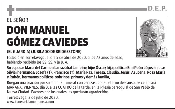 DON MANUEL GÓMEZ CAVIEDES