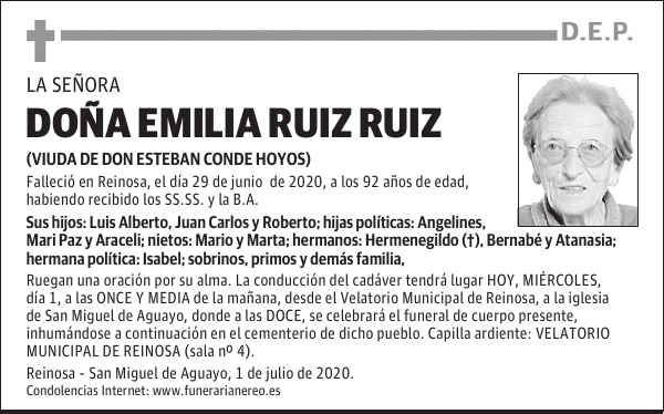 DOÑA EMILIA RUIZ RUIZ