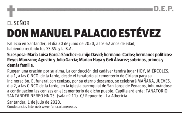 DON MANUEL PALACIO ESTÉVEZ