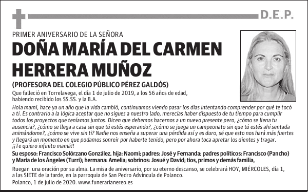 DOÑA MARÍA DEL CARMEN HERRERA MUÑOZ