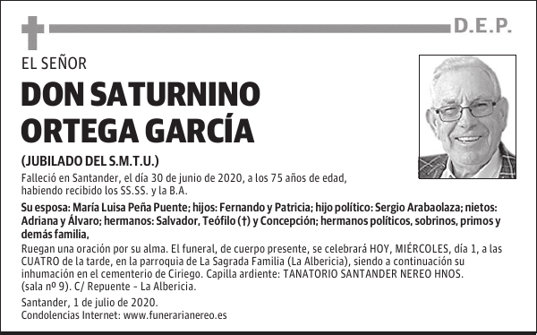 DON SATURNINO ORTEGA GARCÍA