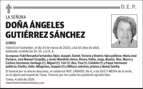 DOÑA ÁNGELES GUTIÉRREZ SÁNCHEZ