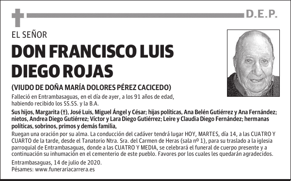 DON FRANCISCO LUIS DIEGO ROJAS