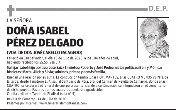 DOÑA ISABEL PÉREZ DELGADO