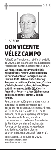 DON VICENTE VÉLEZ CAMPO