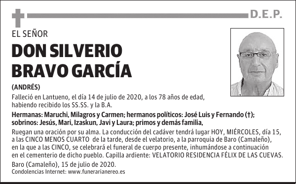DON SILVERIO BRAVO GARCÍA