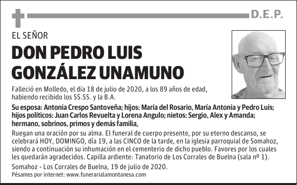 DON PEDRO LUIS GONZÁLEZ UNAMUNO