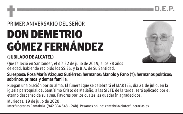 DON DEMETRIO GÓMEZ FERNÁNDEZ