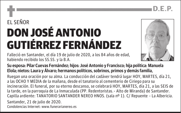 DON JOSÉ ANTONIO GUTIÉRREZ FERNÁNDEZ