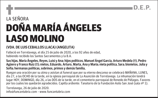 DOÑA MARÍA ÁNGELES LASO MOLINO