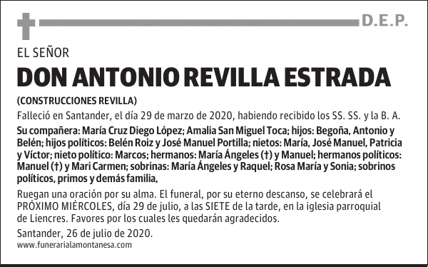 DON ANTONIO REVILLA ESTRADA