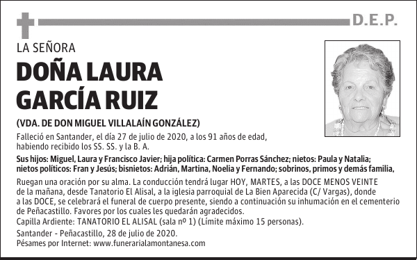 DOÑA LAURA GARCÍA RUIZ