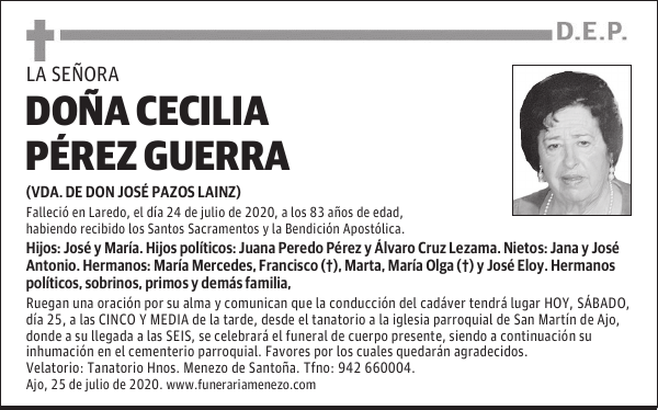 DOÑA CECILIA PÉREZ GUERRA