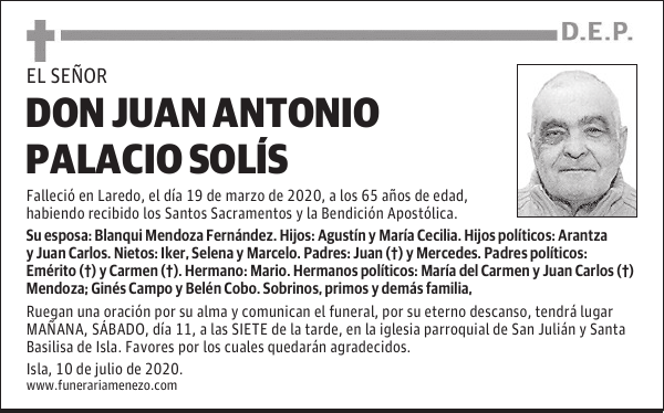 DON JUAN ANTONIO PALACIO SOLÍS