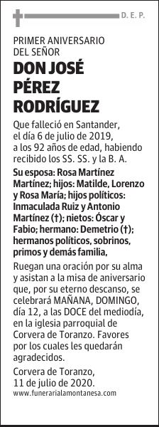 DON JOSÉ PÉREZ RODRÍGUEZ