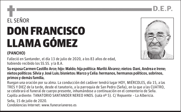 DON FRANCISCO LLAMA GÓMEZ